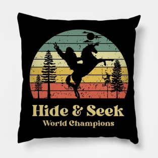 Unicorn & Bigfoot Hide and Seek World Champions Pillow