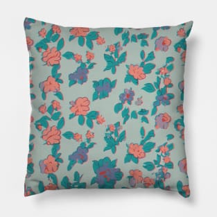 Floral Pattern 90's lofi: Floral Reminiscence Pillow