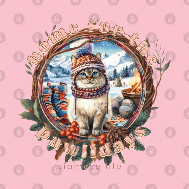 Home For The Holidays Beanie Siamese Life 1BZ by catsloveart