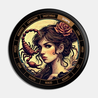 ZODIAC Scorpio - Astrological SCORPIO - SCORPIO - ZODIAC sign - Van Gogh style - 10 Pin