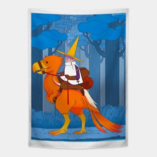 Wizard on a Terror Bird Tapestry