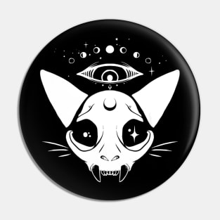 Cat Moon Skull Design Pin