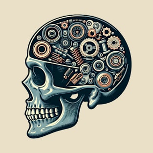 Mechanical Skull - Gear Inside T-Shirt