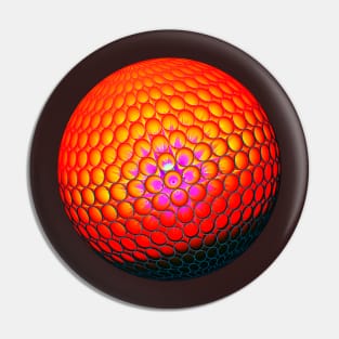 Red yellow purple fire ball in 3d optic Pin