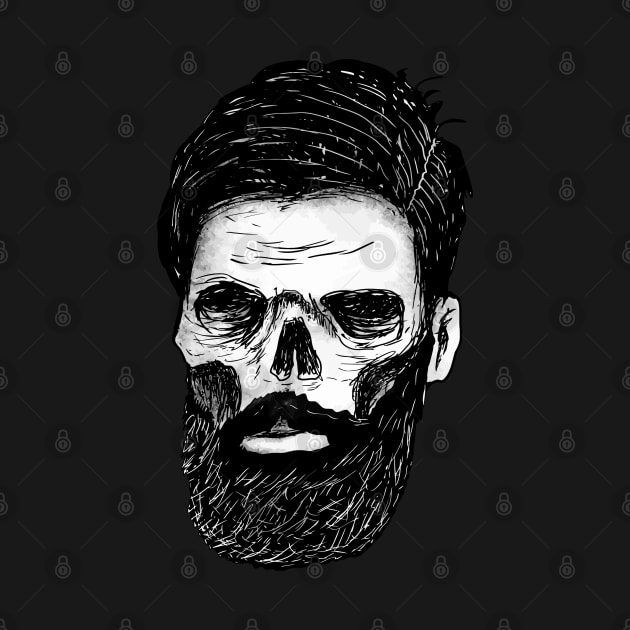 Skull with beard by DeathAnarchy