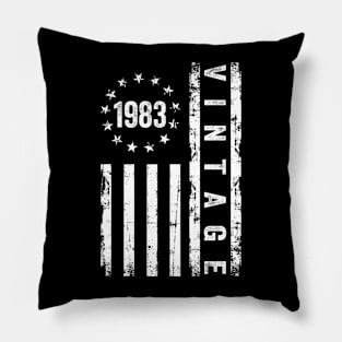 41 Years Old Gifts Vintage 1983 American Flag 41st Birthday Pillow