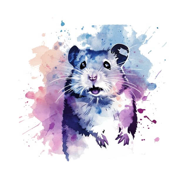 Hamster Water Color Pop Art Hamster Lover by karishmamakeia