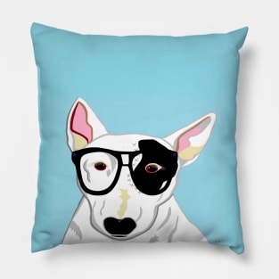 Hipster Bull Terrier Pillow