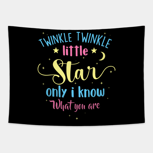 Twinkle Twinkle Little Star Gender Reveal Party Baby Shower Tapestry by Saboia Alves