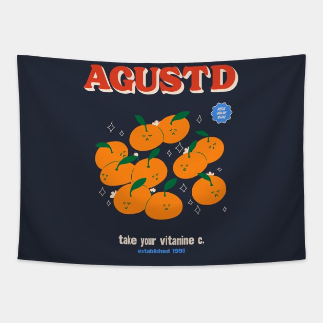 AGUST D tangerine Tapestry by nelkrshop