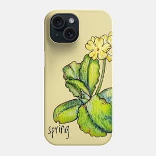 Hello spring.  T-shirt with primrose Phone Case