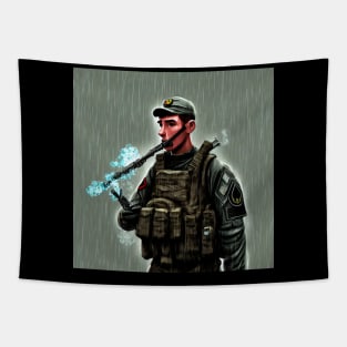 Soldier smoking Tapestry