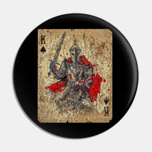 King of Spades Poker Card: Medieval warrior Pin