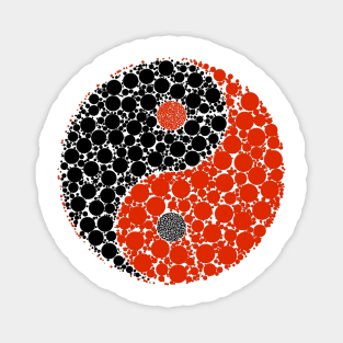 Yin Yang Black and Red Graphic Design Magnet