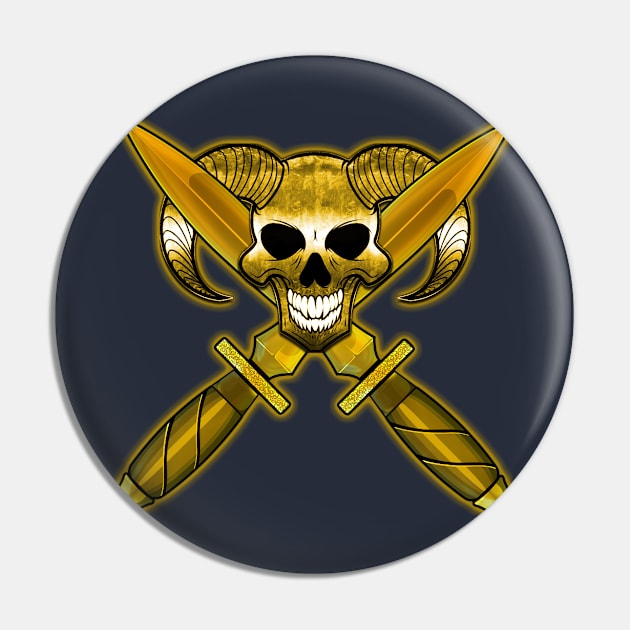 Gold Sub Badge Logo Pin by Bluddshed