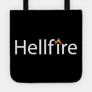 Hellfire artistic text design Tote