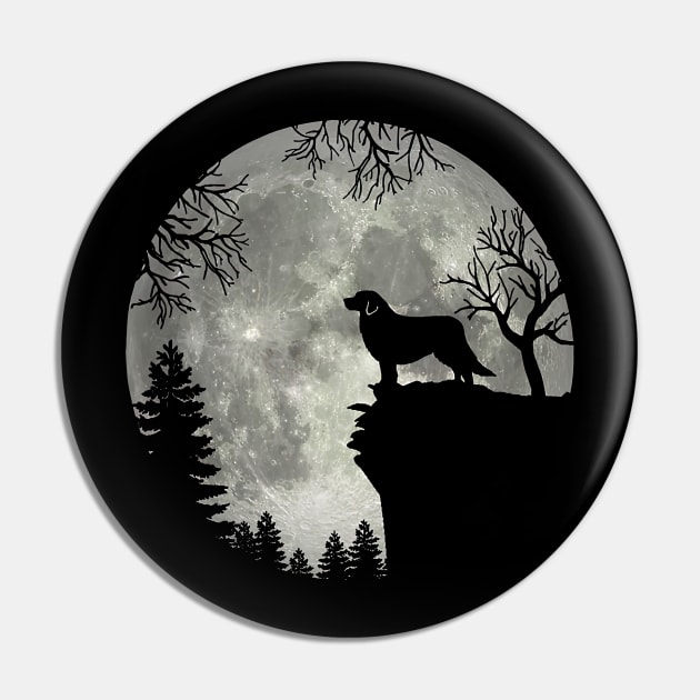 Great Pyrenees Dog And Moon Scary Halloween Pin by Vintage White Rose Bouquets