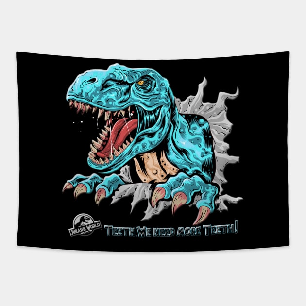 Blue Raptor Tapestry by Digitanim8tor