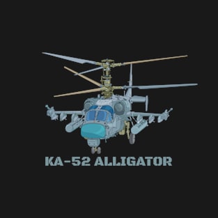 Ka-52 Alligator Russian Attack Helicopter Diagram Gifts T-Shirt