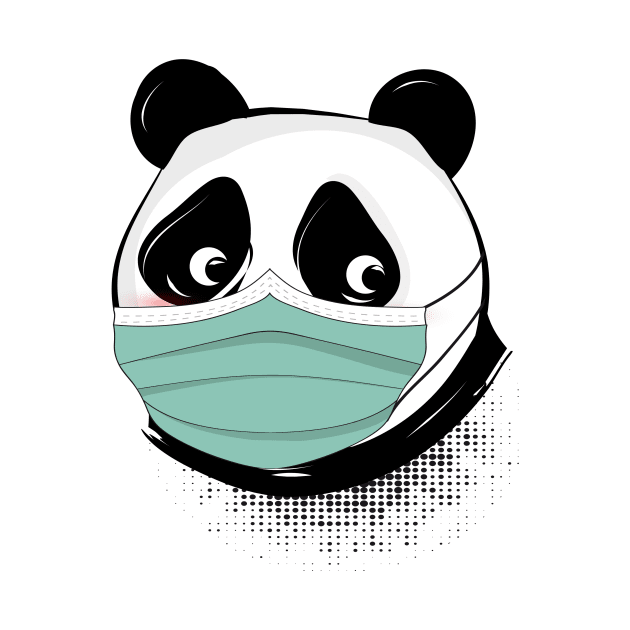 Panda bear with mask mask by Kisho