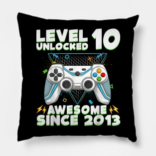 Ten 10yr BDay Son Boy Gamer 10th 10 Year Old Birthday Pillow