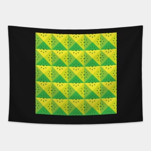 Lime Green Funky Squares Tapestry