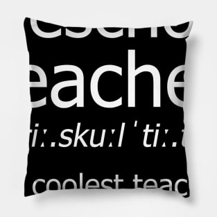 Funny preschool Teacher Meaning T-Shirt Awesome Definition Classic Pillow