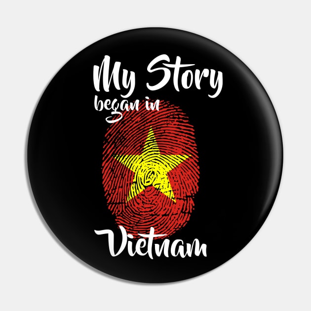 Vietnam Flag Fingerprint My Story DNA Vietnamese Pin by Your Culture & Merch