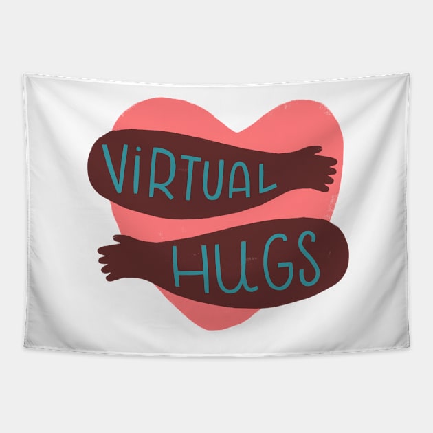 Virtual Hugs - Bright tattoos Tapestry by whatafabday