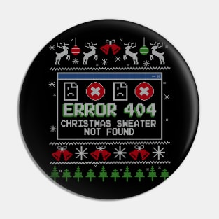 Error 404 Christmas Sweater Not Found Jumper Pin