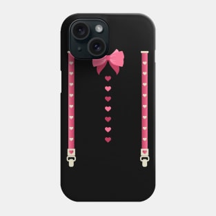 Hearts Bow Tie Suspenders Valentines Day Costume Phone Case