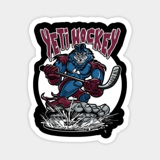 Yeti Hockey Player Mascot Magnet