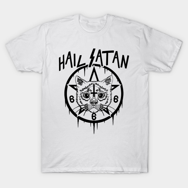 Hail Satan Evil Cat Satanic Cat Funny Cat