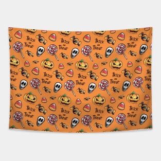 Orange Halloween pattern Tapestry