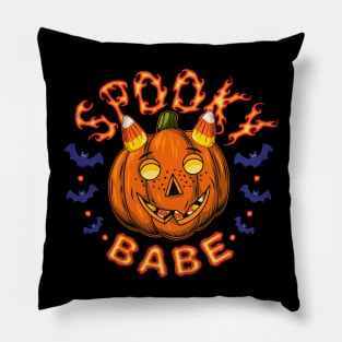 Spooky pumpkin kid for Halloween Pillow