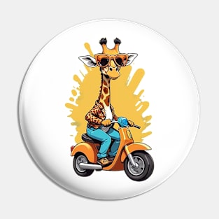 Motorbike Riding Giraffe Pin