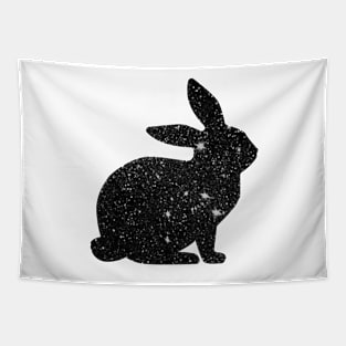 Black Faux Glitter Easter Bunny Tapestry