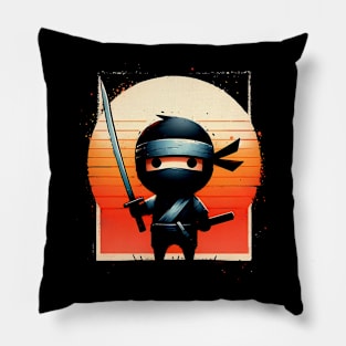 Midnight Warrior Little Ninja Warrior Graphic Tee | Cartoon Urban Ninja Pillow