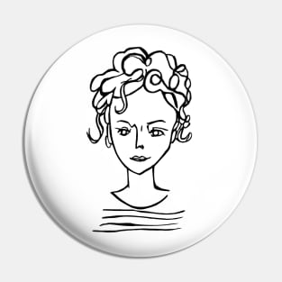 Sweet Curly Confident Woman Pin