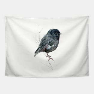 The Black Robin, New Zealand native bird Tapestry