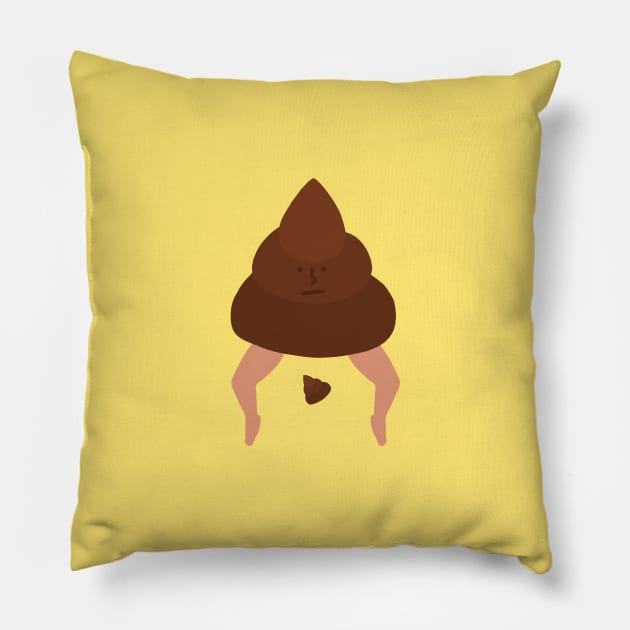 Poopy Poop | Cute | Weird | High Quality | Gift | Minimalist Pillow by WiseCat