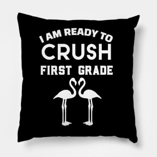 Colorful I Am Ready To Crush First Grade Cute Welcome back to school Teacher Gift For Students kindergarten high school teen girls Pillow