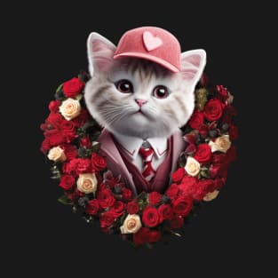 Valentines Day Cat Charm 3 T-Shirt