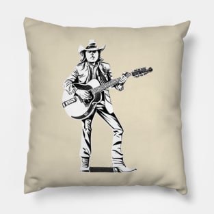 Dwight Yoakam Playing Guitar Pillow