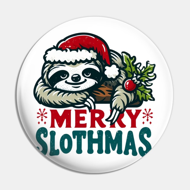 Funny Merry Slothmas Christmas Pajama for Sloth Lovers Pin by valeriegraydesign