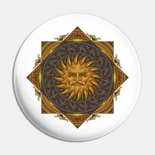 Sun with Mandala Artwork Pin