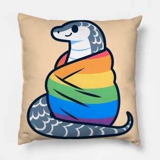 Comfy Womfy Furry Pride Snake LGBTQ Rainbow Pillow