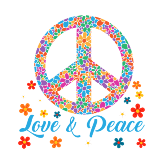 Flower Power Love Peace - Love Peace - Crewneck Sweatshirt | TeePublic