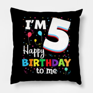 Kids Five 5Yr 5Th Birthday Happy Birthday Boys Girls 5 Years Old Pillow