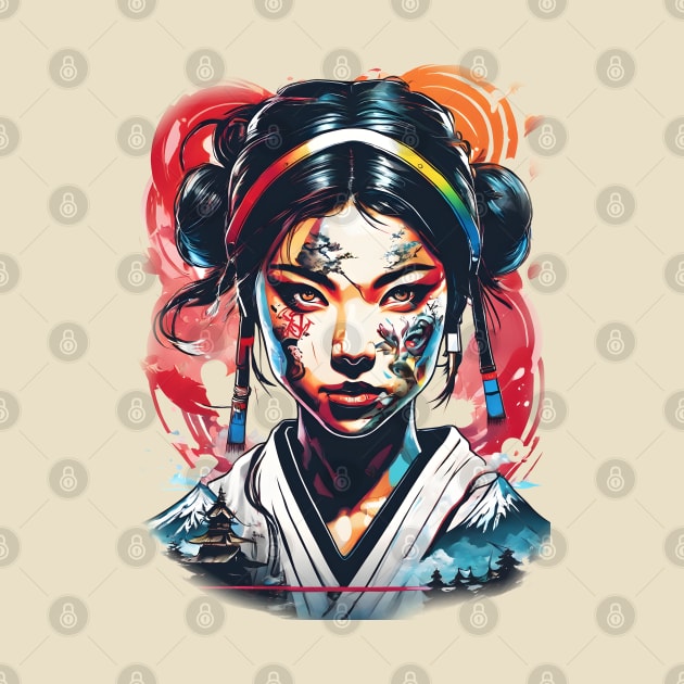 samurai girl looking straight ahead by defpoint